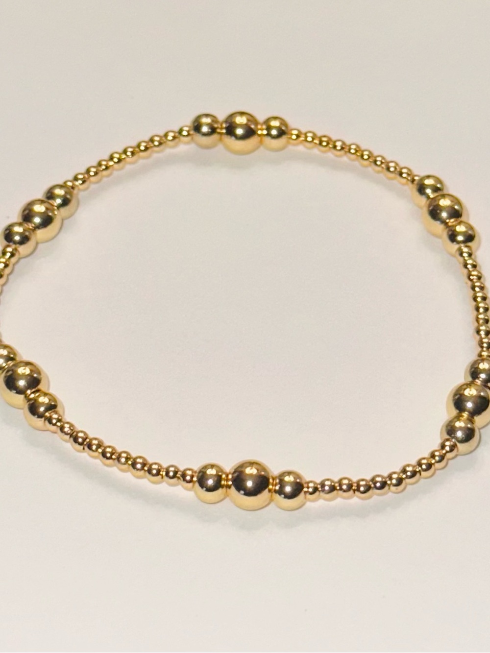 Gold Beaded Stretch Bracelet for Women – Polished Minimalist Stackable Jewelry